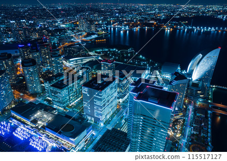 橫濱夜景 從橫濱地標塔 Minato Mirai 看到的景色 橫濱夜景 從橫濱地標塔 Minato Mirai 看到的景色 115517127