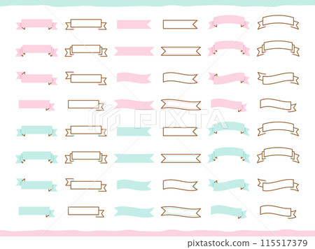 A set of ribbon decorations perfect for banners and decorations 115517379