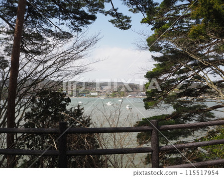 The magnificent view of Matsushima from Fukuura Island on Matsushima Coast, one of the Three Most Scenic Spots of Japan 115517954