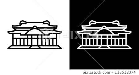 Simple Shuri Castle line icon 115518374
