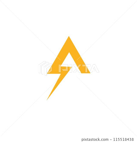 letter A with electric logo letter A with electric logo 115518438