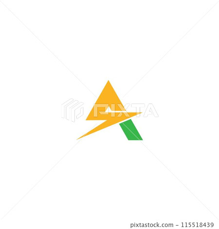 letter A with electric logo letter A with electric logo 115518439