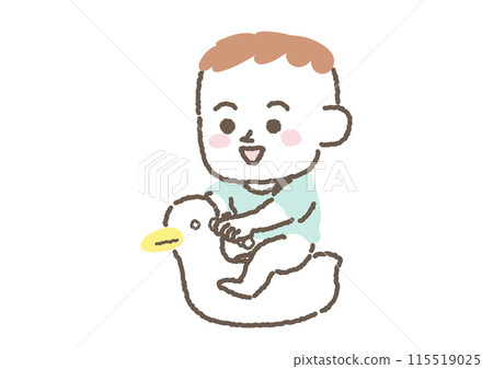 嬰兒坐在便盆上的插圖 115519025