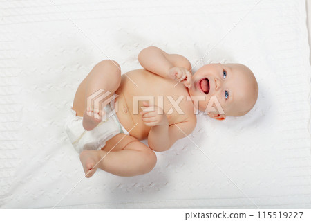 Little baby wearing a diaper 115519227