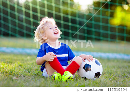 France football fan kids. Children play soccer. 115519394