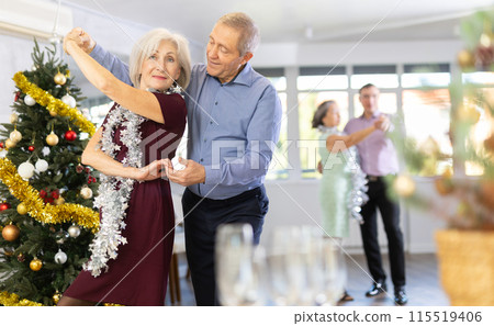 Elderly man and elderly woman dance waltz 115519406
