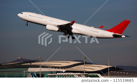 Image of passenger airplane take-off from airport 115519665