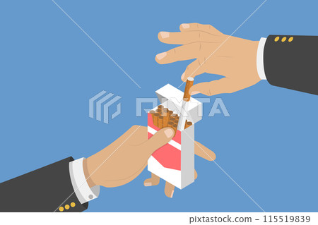 3D Isometric Flat Vector Illustration of Bad Habits, Side Effects of Smoking 3D Isometric Flat Vector Illustration of Bad Habits, Side Effects of Smoking 115519839