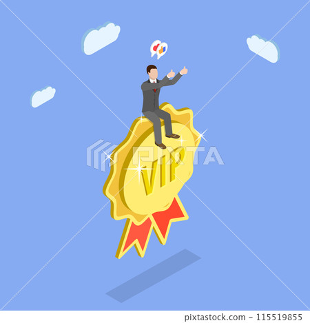 3D Isometric Flat Vector Illustration of Self-Promotion, Self Confidence at Work 115519855