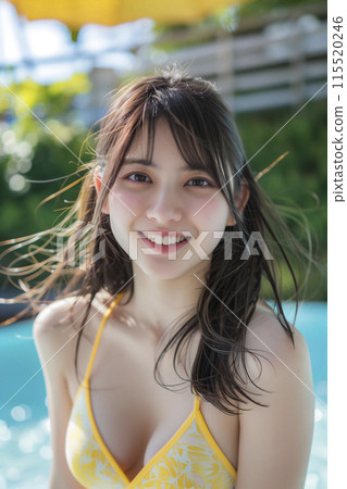 Japanese women in swimsuit form 115520246