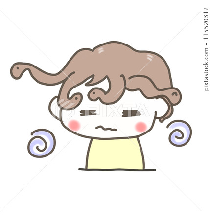 Rainy season curly hair hairstyle 115520312