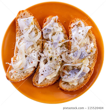 Sandwich with herring fish and butter Sandwich with herring fish and butter 115520484