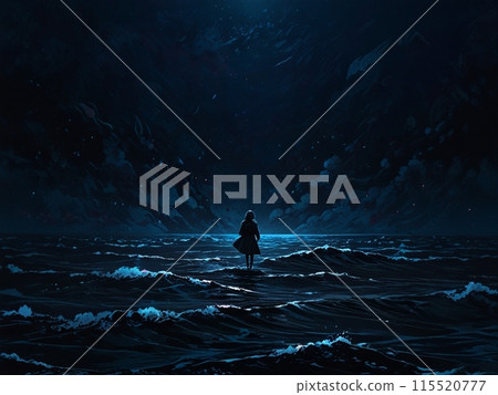 Floating in the dark sea 115520777