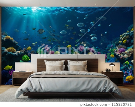 Elegant deep sea bedroom 115520781