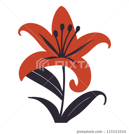 紅百合插畫 115521010