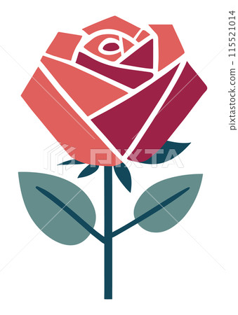 Geometric rose illustration 115521014