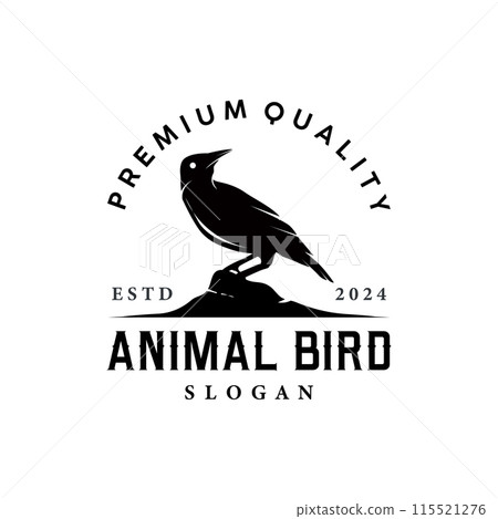 Black silhouette bird logo concept design simple vintage bird lover illustration template Black silhouette bird logo concept design simple vintage bird lover illustration template 115521276
