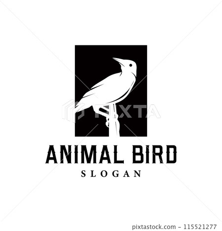 Black silhouette bird logo concept design simple vintage bird lover illustration template Black silhouette bird logo concept design simple vintage bird lover illustration template 115521277