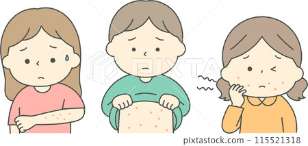 一群患有蕁麻疹的人 115521318