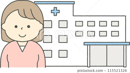 Hospital and young woman 115521326