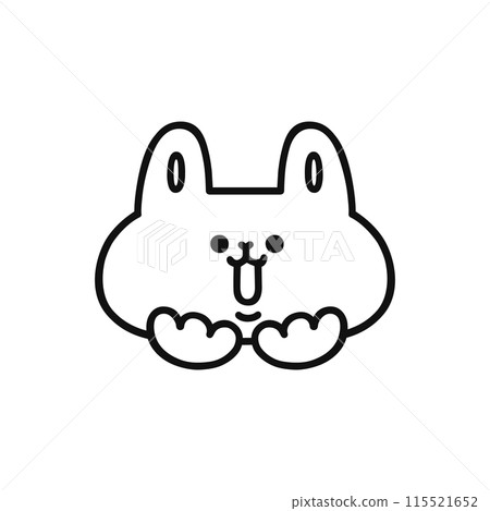 兔子帶著快樂的表情-畫線 115521652