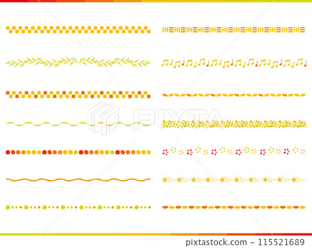 Bright and cheerful colored lines, underline illustration set 115521689