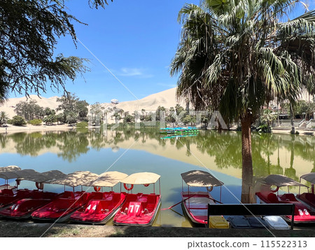 Desert Oasis Lake in Huacachina 115522313