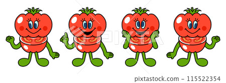 番茄女孩 番茄女孩蔬菜吉祥物人物 番茄女孩 番茄女孩蔬菜吉祥物人物 115522354