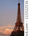 Eiffel Tower and sunset 115522536