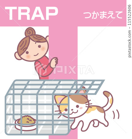 TNR_Cat trap revised version_T_TRAP_Catch_A calico cat entering the trap 115522606
