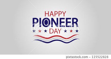 Pioneer Day with a USA Flag Text Design 115522828