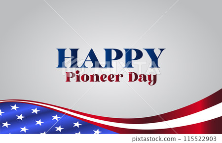 Colorful Background Happy Pioneer Day Stylish Text Design 115522903