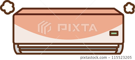 Illustration of an overheating indoor air conditioner Illustration of an overheating indoor air conditioner 115523205