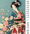 和服女子剪紙藝術 115523216