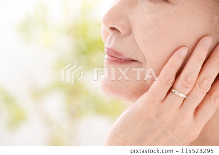 女性高級臉頰嘴 115523295