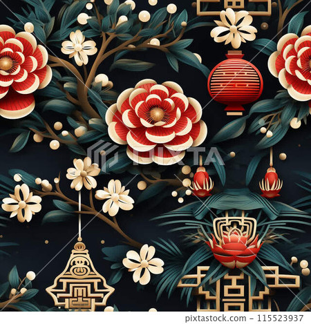 Chinese Style Seamless Pattern 115523937