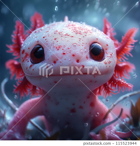Realistic Cute Axolotl Created by AI 115523944