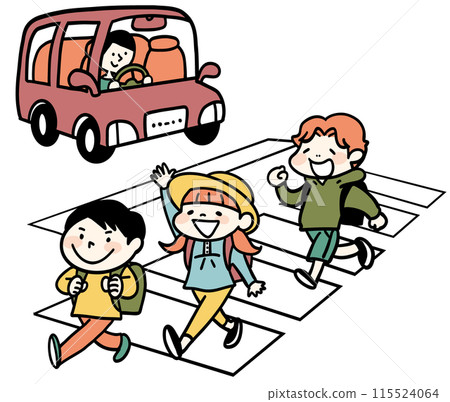 小學生過馬路並攔車 115524064