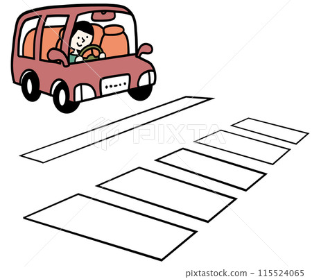 Crosswalk, stop line and car 115524065