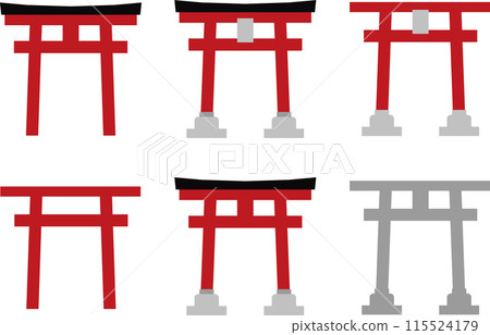 Torii gate illustration set 115524179