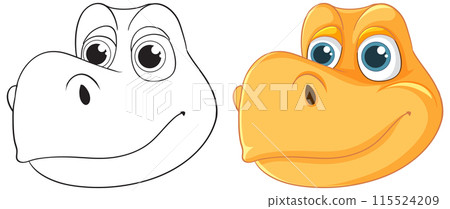 Cute Dinosaur Head Illustration 115524209