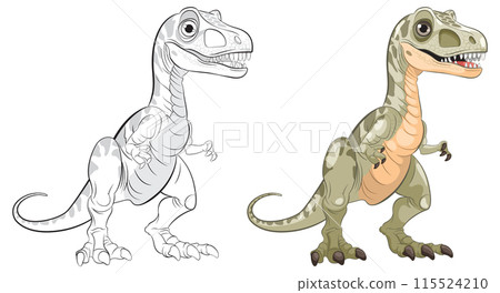 Cute Dinosaur Vector Illustration 115524210