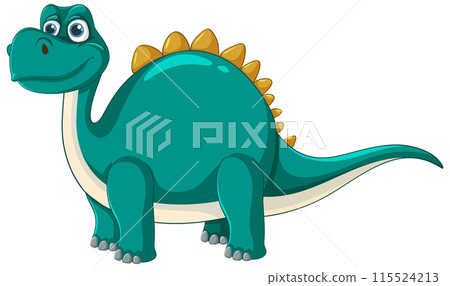 Cute Cartoon Dinosaur Illustration 115524213
