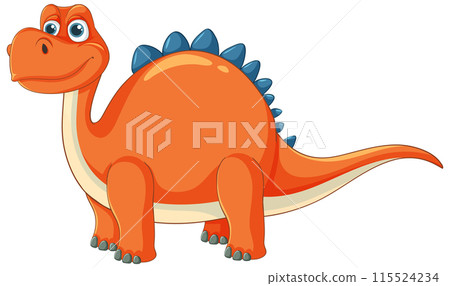 Cute Orange Dinosaur Illustration Cute Orange Dinosaur Illustration 115524234