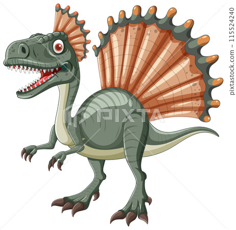 Cartoon Dinosaur with Spiked Sail Cartoon Dinosaur with Spiked Sail 115524240