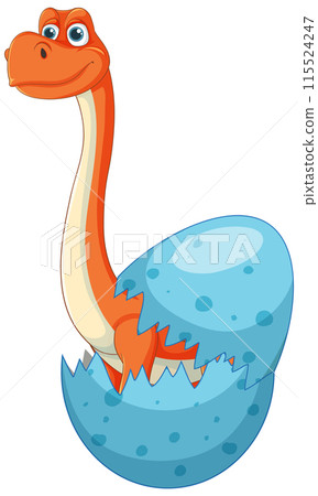 Baby Dinosaur Hatching from Egg Baby Dinosaur Hatching from Egg 115524247