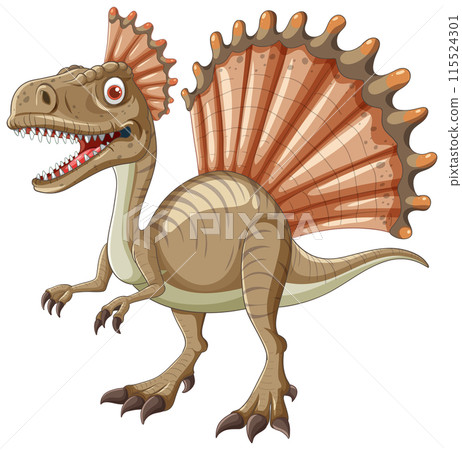 Cartoon Dinosaur with Spiked Sail 115524301