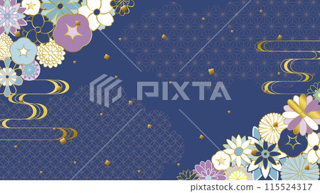 夏季日式花卉背景素材（全高清16:9尺寸） 115524317