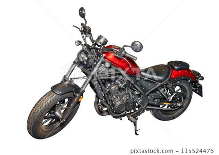A modern powerful road motorcycle. The image is isolated on a white background. A modern powerful road motorcycle. The image is isolated on a white background. 115524476