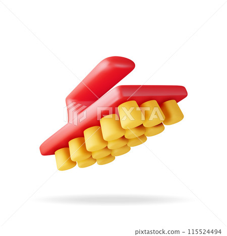 3D dry hand cleaning brush isolated 3D dry hand cleaning brush isolated 115524494